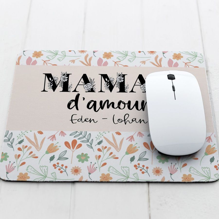 Tapis de souris personnalisé Maman d'amour - Lachouettemauve