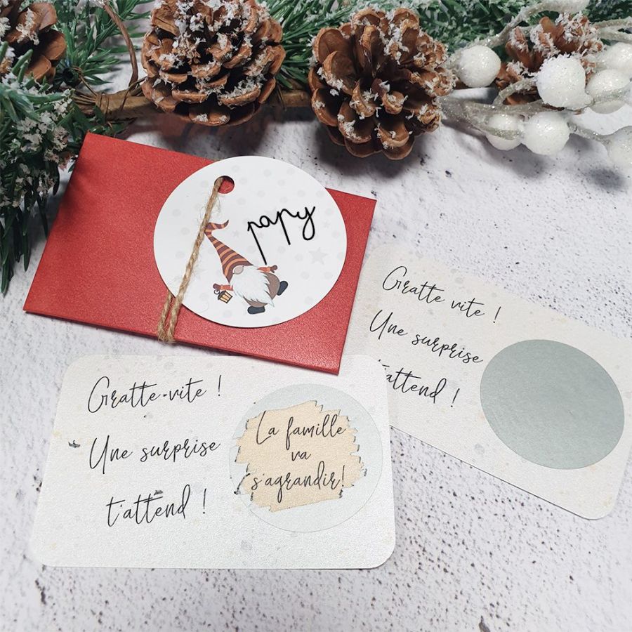 Mini pochette surprise Noël pour annonce de grossesse