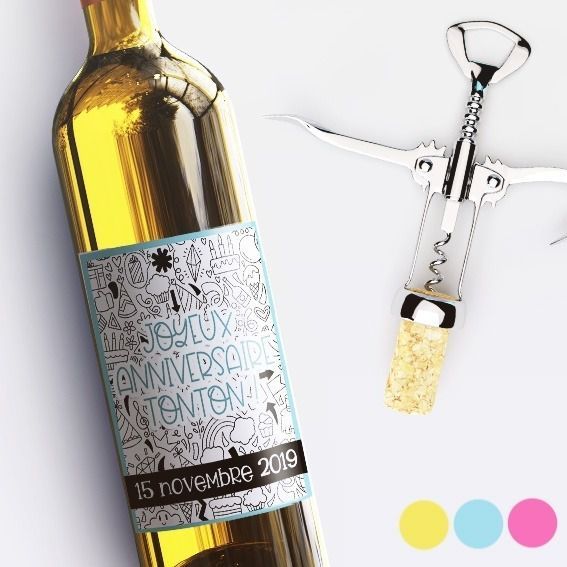 Etiquette bouteille de vin personnalisable pour anniversaire !
