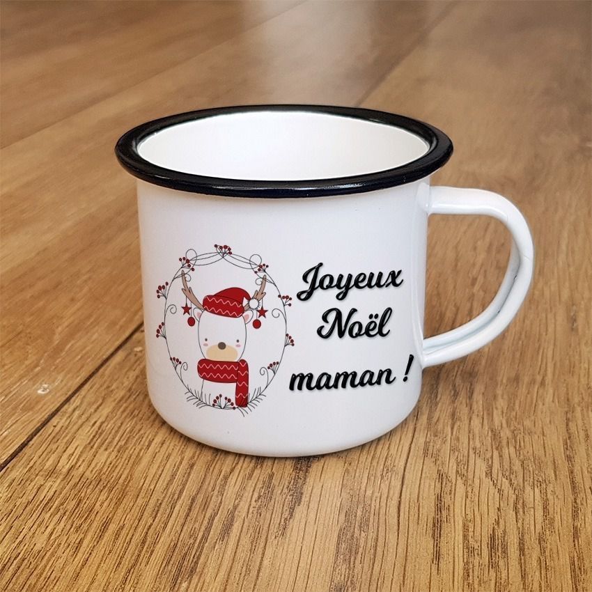 Mug de Noël métal personnalisable, Enfant, Mug vintage Noël