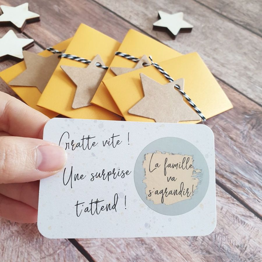 Mini-carte à gratter Porte bonheur pour annonce originale