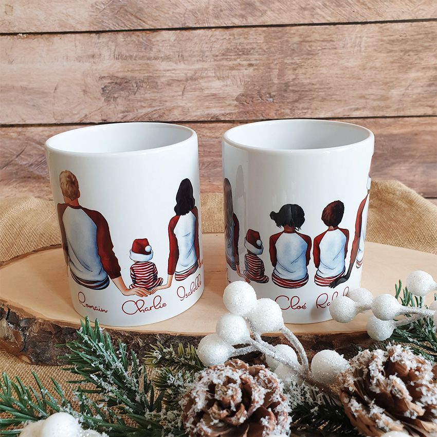 Mug personnalisable Notre famille Noël - Lachouettemauve