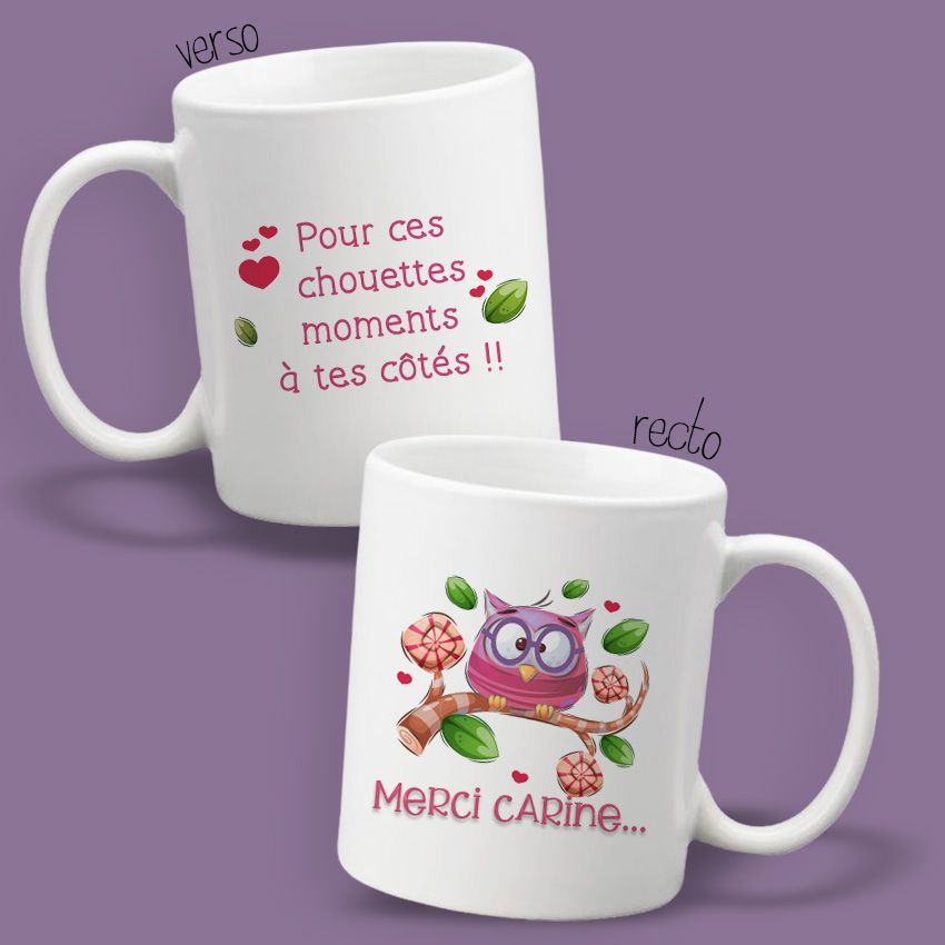 Mug vintage personnalisé  Merci Nounou - Beige - My Pretty Little