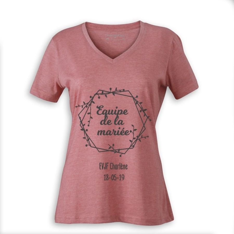 T-Shirt Team Della Sposa Donna - Manica Corta, Cotone Morbido - Ideale Per Addio Al Nubilato (EVJF) E Matrimonio
