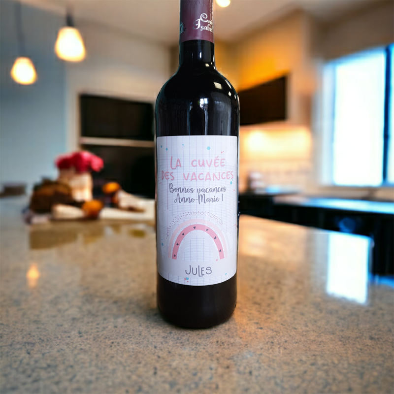 Etiquette bouteille de vin personnalisable pour annonce grossesse originale  - Lachouettemauve