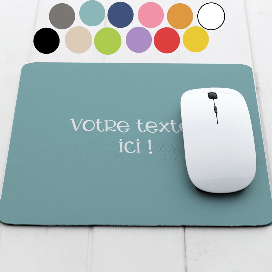 Tapis de souris personnalisé avec votre couleur et votre texte