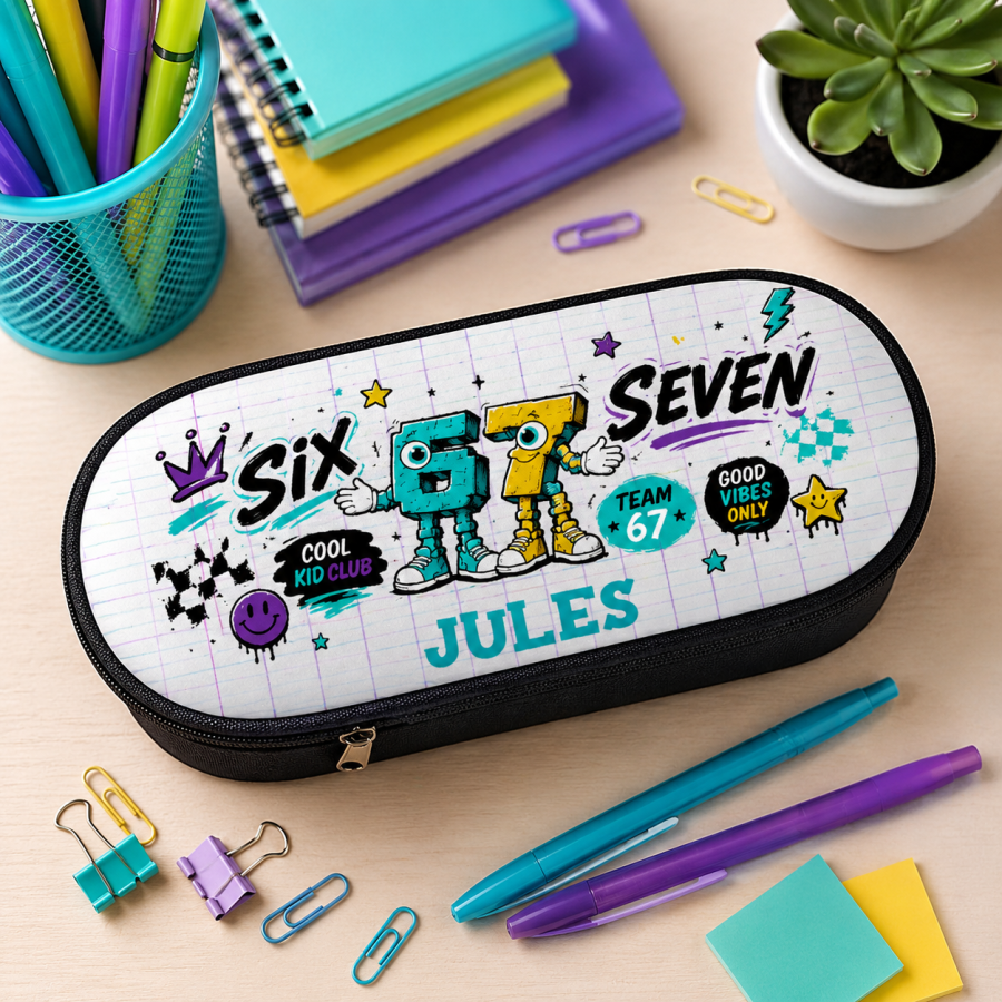 Trousse à crayons personnalisable modèle 67 Six Seeven