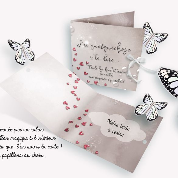 Carte d'invitation papillon  Carte invitation, Idée carte