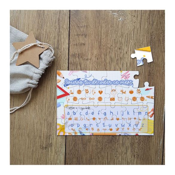 Carte Puzzle Message Maîtresse Merci Pour Tout - 12 Pièces Avec Enveloppe - Cadeau Émotion