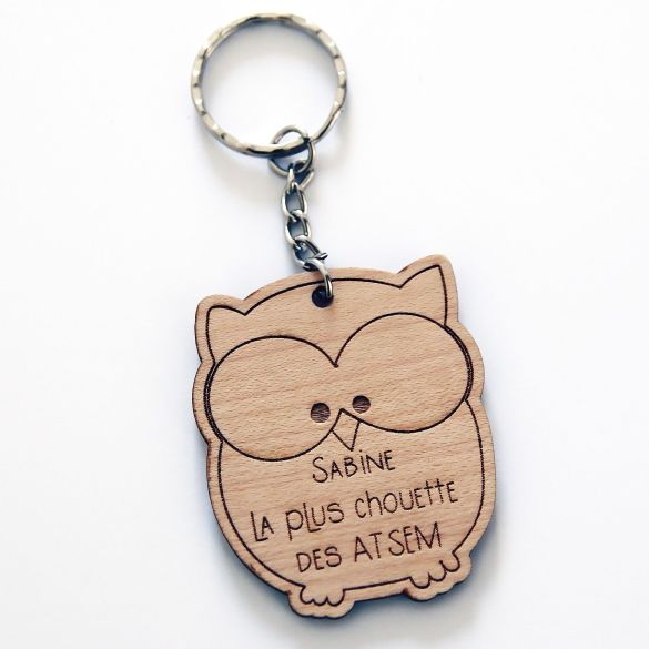 Porte-clés Chouette En Métal Argenté - 24x10 Mm - Neuf Sans étiquette - Unisexe