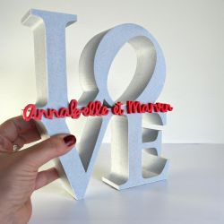 Objet déco LOVE personnalisé – Cadeau mariage, couple ou Saint-Valentin