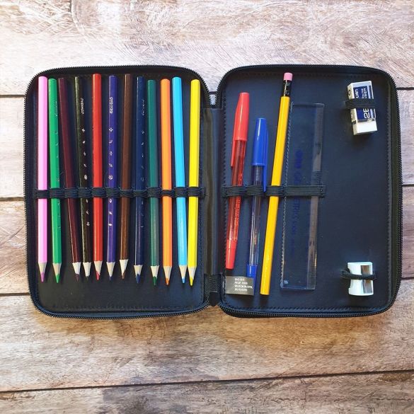 Trousse à Crayons Grande Capacité Extensible Imperméable - Vert - Idéale Pour École, Bureau Et Voyage