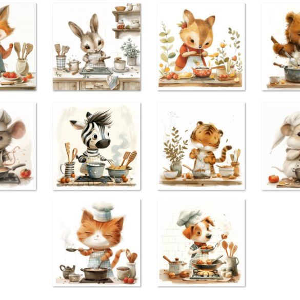 Tablier Cuisine Enfant Personnalisé Avec Nom - Motif Animal - Cadeau Anniversaire