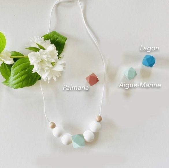 Collier d'allaitement Sweet Candy Aigue-Marine, Baby Shell