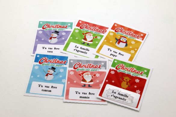 Ticket jeu à gratter Christmas avec message de votre choix - Noël -  Lachouettemauve