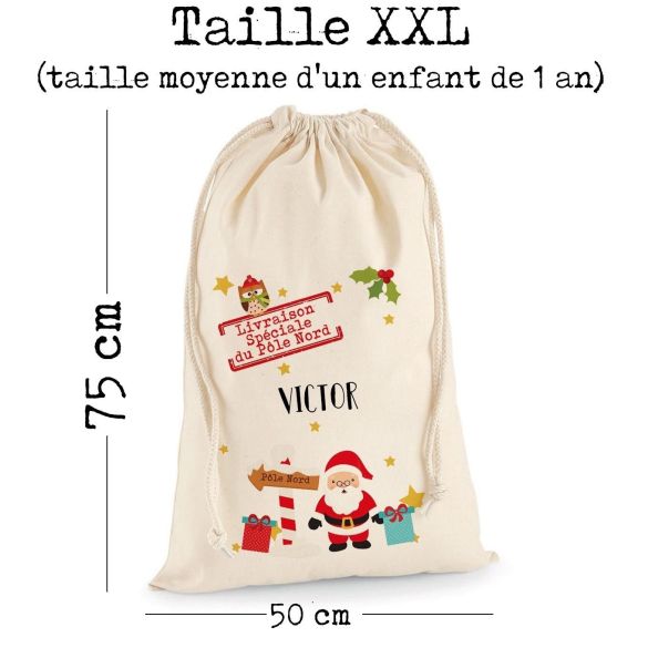 Hotte de Noël Personnalisée - Village de Noël XL – Mon Sac de Noël
