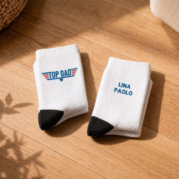 Chaussette banche personnalisé Top Dad - Cadeau Fête des pères