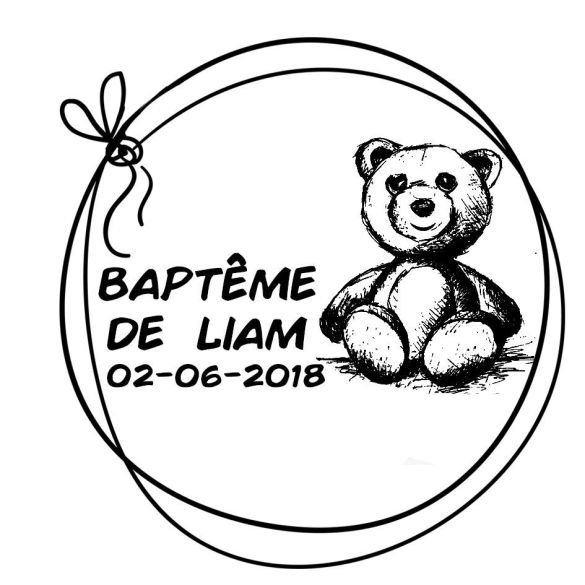 Tampon personnalisé pour baptême - Ourson