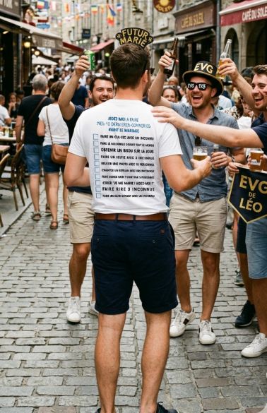 T-shirt EVG humour – Les 10 dernières conneries avant le mariage