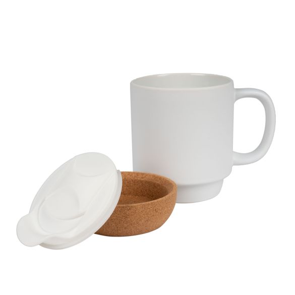 Mug et sa base en liège Bref. pour maîtresse