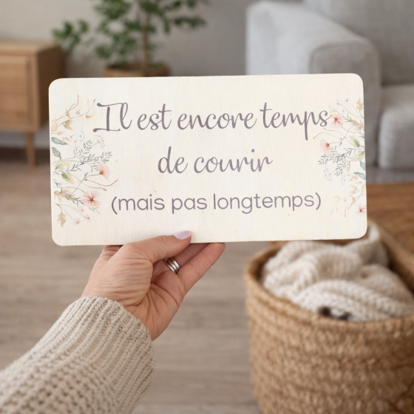 Pancarte mariage humour personnalisée en bois