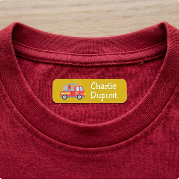 Étiquette vêtement personnalisée thermocollante – Kit d'étiquettes pour l'école, la crèche et les loisirs