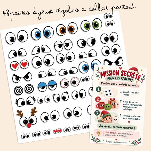 Bêtise Lutin Farceur Les Yeux Partout | Farce de Noël Enfant | Idée Lutin de Noël | Accessoire Lutin Farceur | Elf Prank