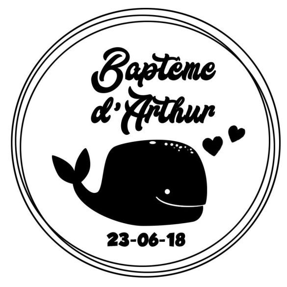 Tampon personnalisé pour baptême - Baleine