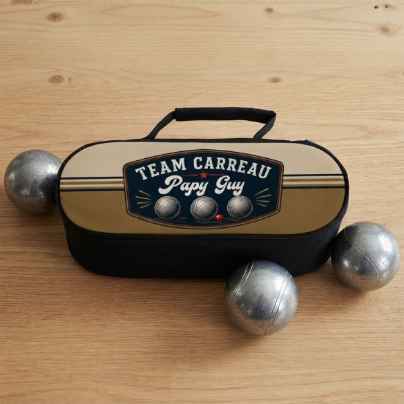 Pochette Pétanque personnalisée, Team carreau | Cadeau Papy | Cadeau Papa