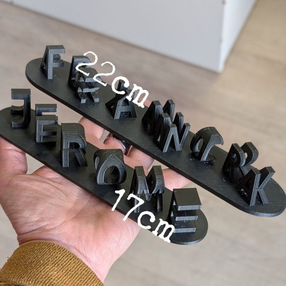 Illusion 3 D avec 2 mots ou prénoms - Cadeau St Valentin, Fête des mamies, papys, mamans, cadeau nounou ou maîtresse