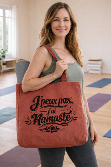 Totebag XXL - Yoga - 'J'peux pas j'ai Namaste'