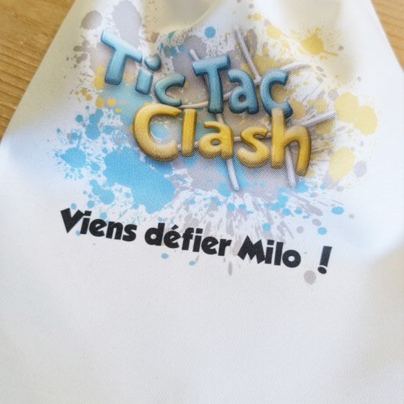 Jeu de société Tic Tac Clash avec pochon de rangement personnalisé  - Morpion revisité