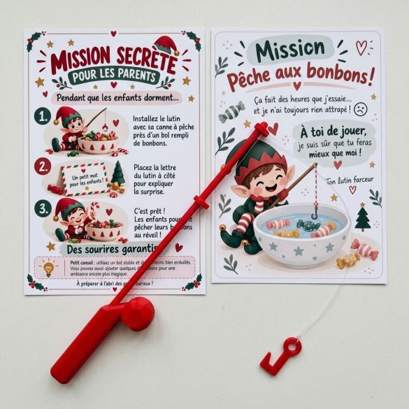 Bêtise Lutin Farceur – La Pêche aux Bonbons | Kit avec Canne à Pêche