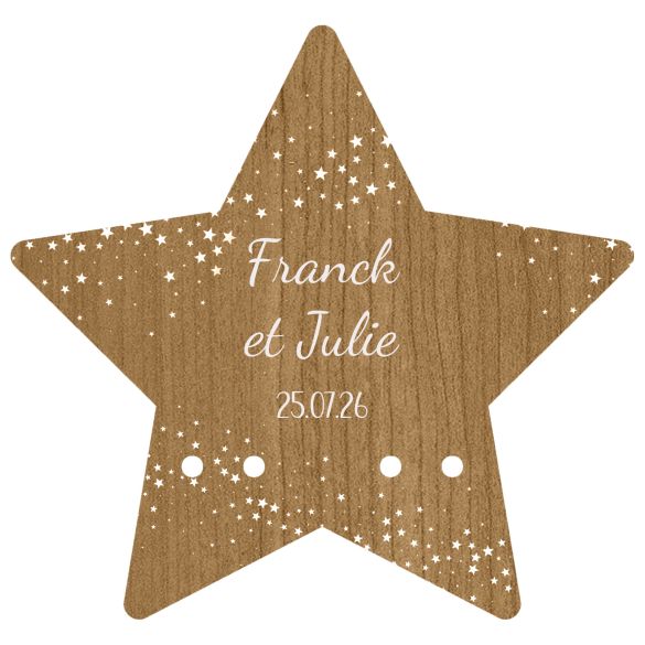 Porte alliances en bois étoile imprimé