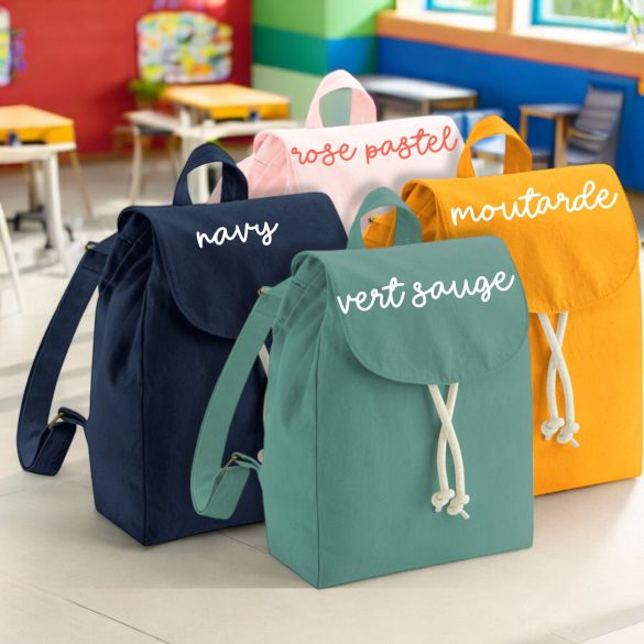 Sac à dos maternelle motif Lapin | Cartable personnalisé maternelle avec prénom