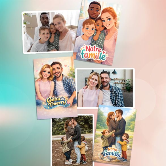 Cadre lego  Couple ou famille Cartoon