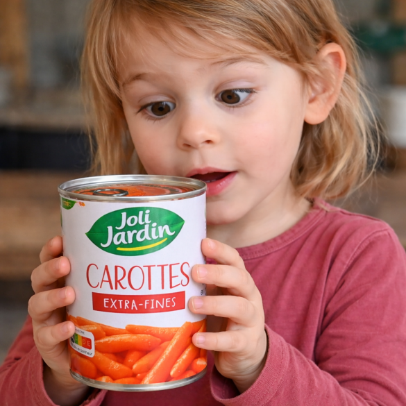 Boîte surprise de conserve de carottes avec chocolats de Pâques