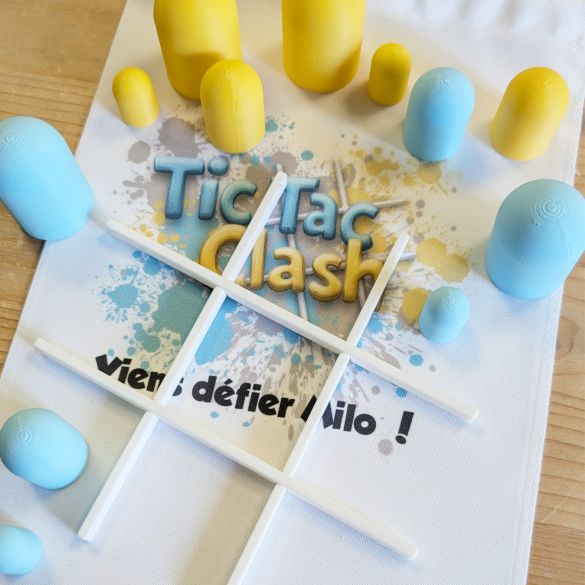 Jeu de société Tic Tac Clash avec pochon de rangement personnalisé  - Morpion revisité