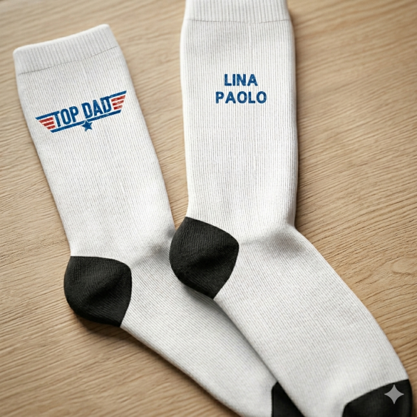 Chaussette banche personnalisé Top Dad - Cadeau Fête des pères