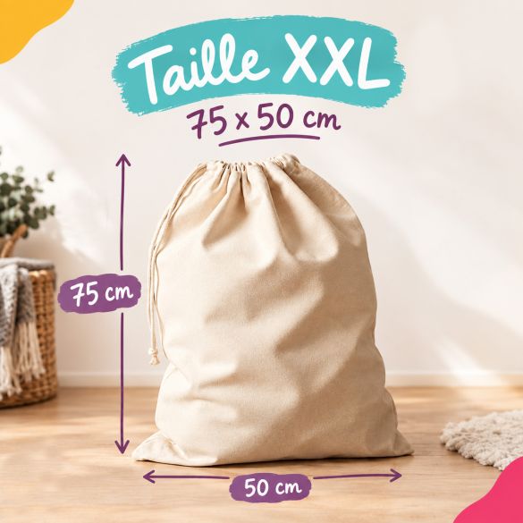 Grande hotte de Noël personnalisée avec prénom – Père Noël au choix
