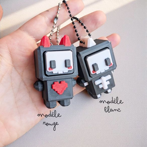 Porte-clé anti stress "Clicky Skull" – petit squelette à clic imprimé en 3D