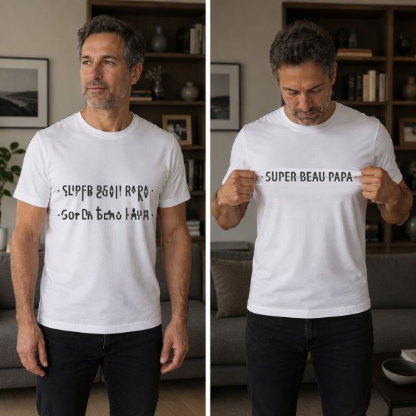 T-shirt codé Super Beau Papa – Cadeau original fête des pères