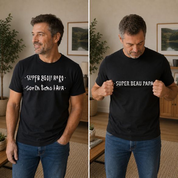 T-shirt codé Super Beau Papa – Cadeau original fête des pères