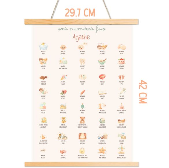 Affiche bébé personnalisée A3 – Mes 40 premières fois