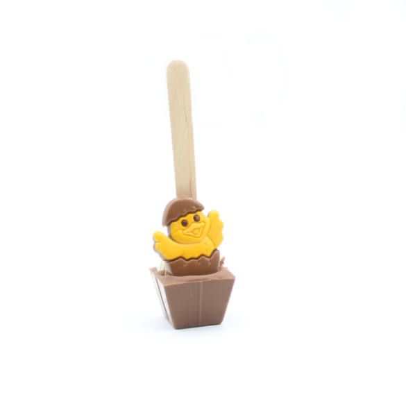 CUILLÈRE À CHOCOLAT CHAUD POUSSIN PÂQUES - chocolat au lait