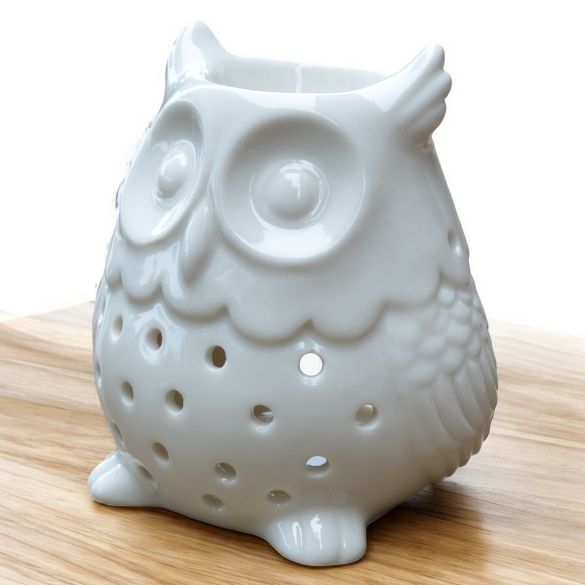 Brûle parfum céramique Hibou blanc