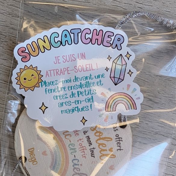 Suncatcher personnalisé avec prénom | Suspension attrape-soleil en cristal « Tu m'as offert du soleil… »