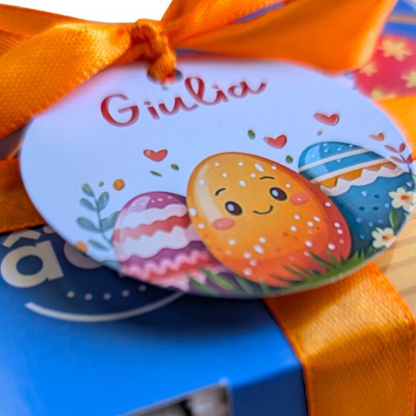 Boite oeufs et poussins chocolat - chocolat de pâques, étquettes personnalisée