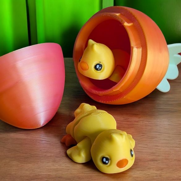 Petit Œuf Surprise Carotte avec son poussin articulé personnalisé - cache billet