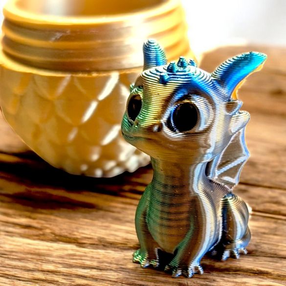 Oeuf surprise Bébé Dragon - Œuf en Or et Dragon Métallisé Tricolore